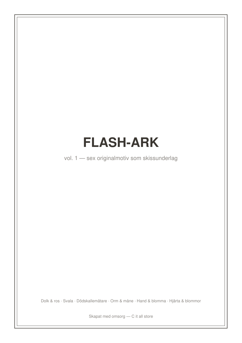 Flash-ark vol. 1 — 6 original tatueringsmotiv som skissunderlag (PDF + PNG)