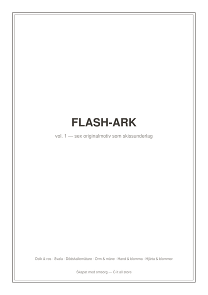 Flash-ark vol. 1 — 6 original tatueringsmotiv som skissunderlag (PDF + PNG)